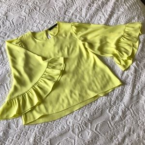 Citron Ruffle Sleeve Blouse